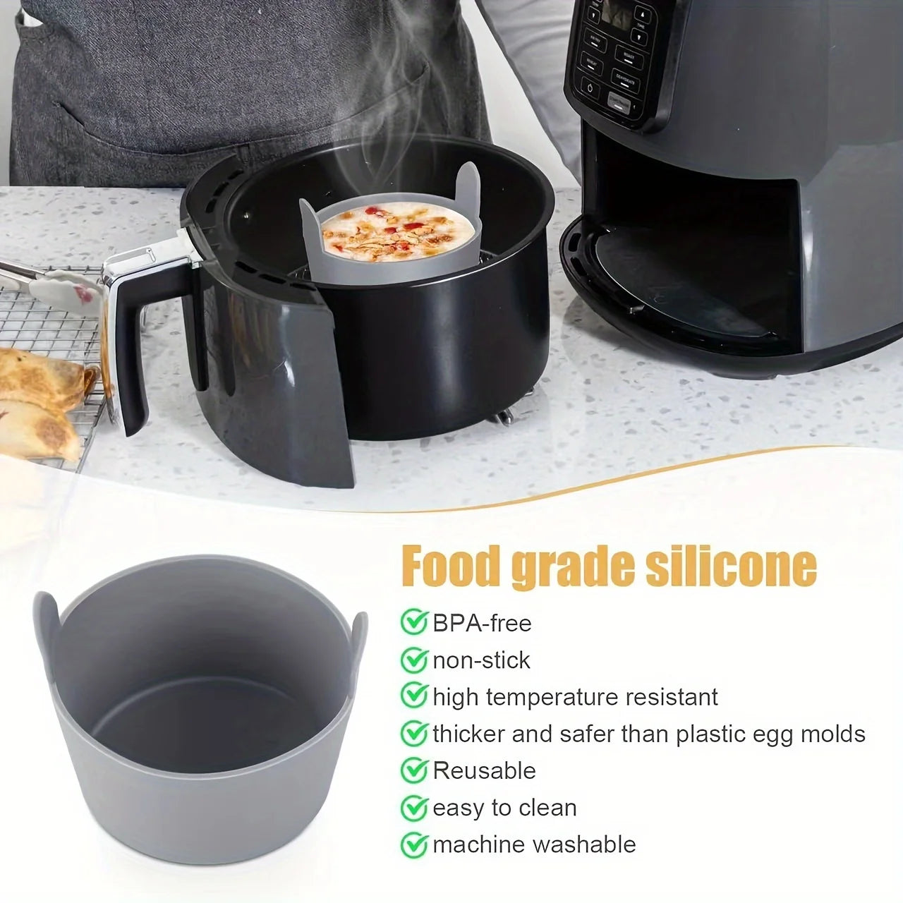 Silicone Egg Poacher Cups for Air Fryer 1pc 4pcs