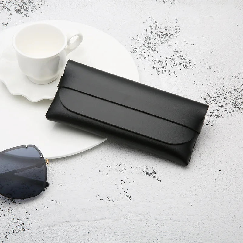 Soft Leather Glasses Case Stylish Travel Eyewear Pouch