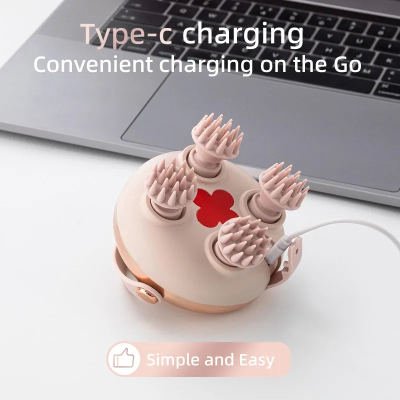 Rechargeable Scalp Massager Waterproof Head and Body Stress Relief