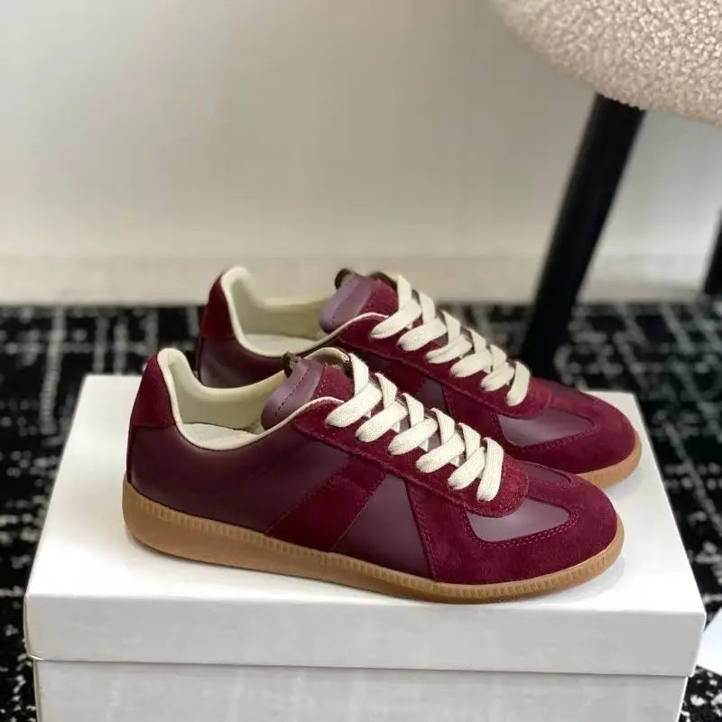 Women Genuine Leather Sneakers Casual Flat Training Shoes Spring 2026