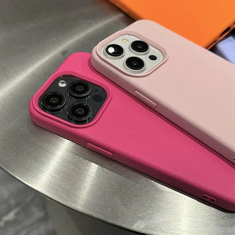 Matte Soft Leather Candy Shockproof Silicone iPhone Case