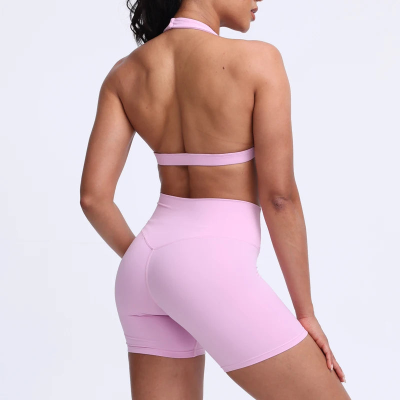 Neck Hanging Yoga Sports Bra Women Breathable Running Fitness Cycling Bra