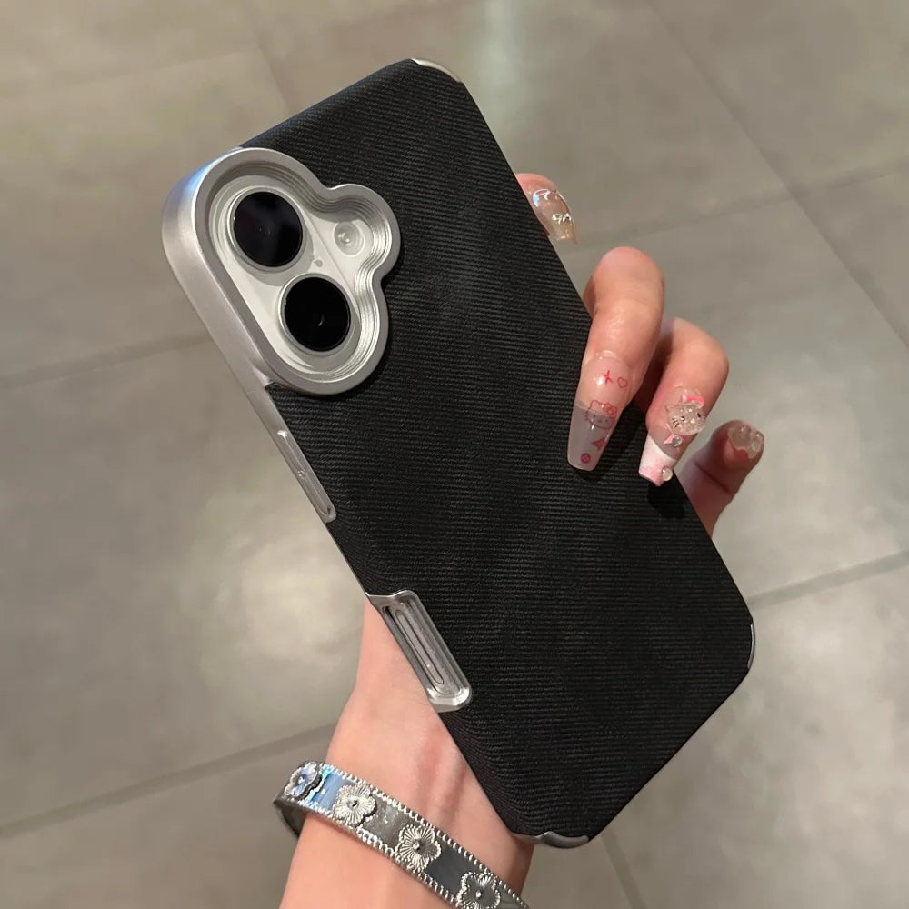 Denim Fabric Soft Shockproof Bumperi iPhone Case