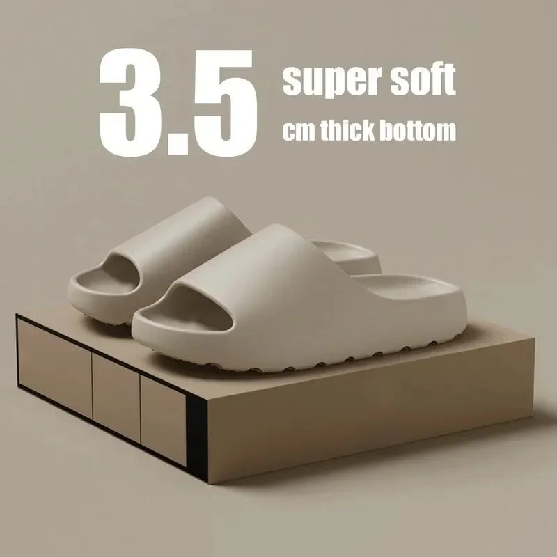 Cloud Slippers Thick Sole EVA Slides Non Slip Bathroom Slippers Soft Cushion Indoor Home Sandals Women Men