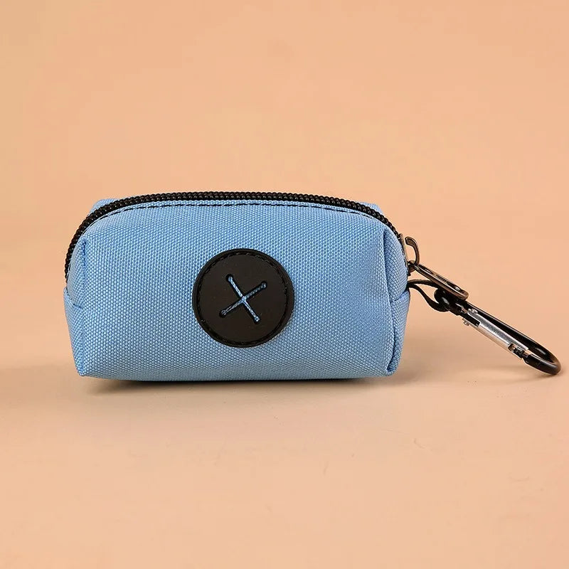 Canvas Dog Poop Bag Holder with Carabiner Clip Outdoor Waste Bag Dispenser