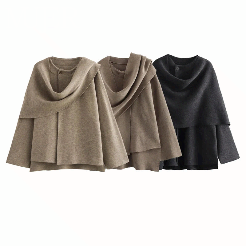 Women Plush Padded Coat Asymmetric Scarf Long Sleeve Winter Jacket