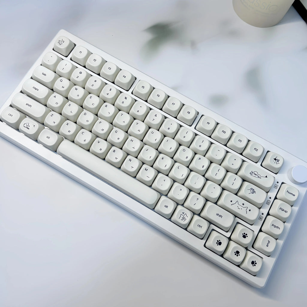 124 Keys Cute Cat PBT Keycaps MOA Profile Mechanical Keyboard Keycap Set