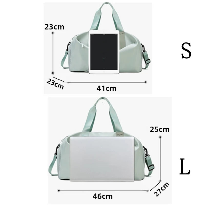 Women Gym Duffle Bag with Wet Pocket and Shoe Compartment