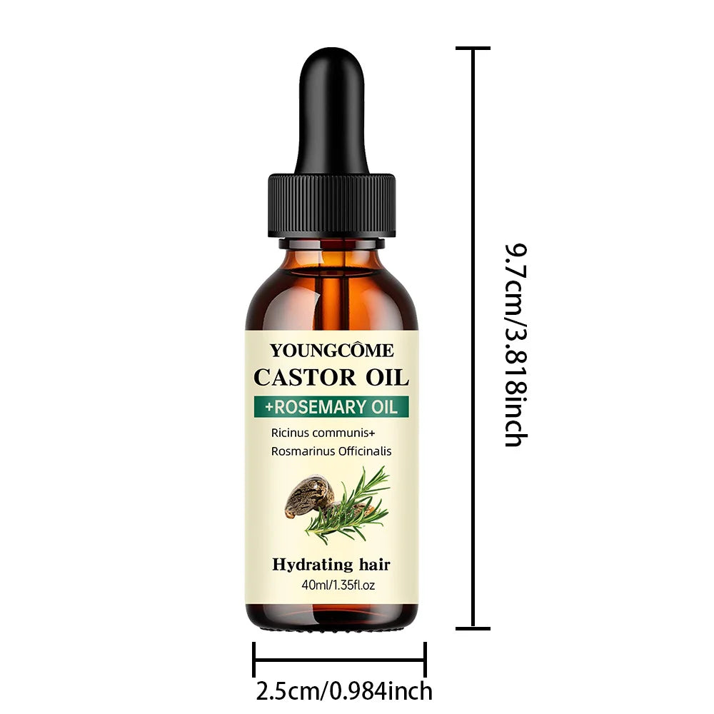 Castor & Rosemary Hair Oil for Growth Thickness Shine Anti Hair Loss Care