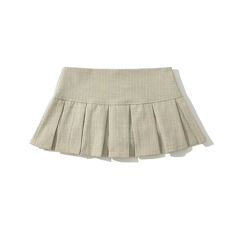 Women Y2K Low Waist Pleated Mini Skirt American Retro Summer Sexy Short Skirt
