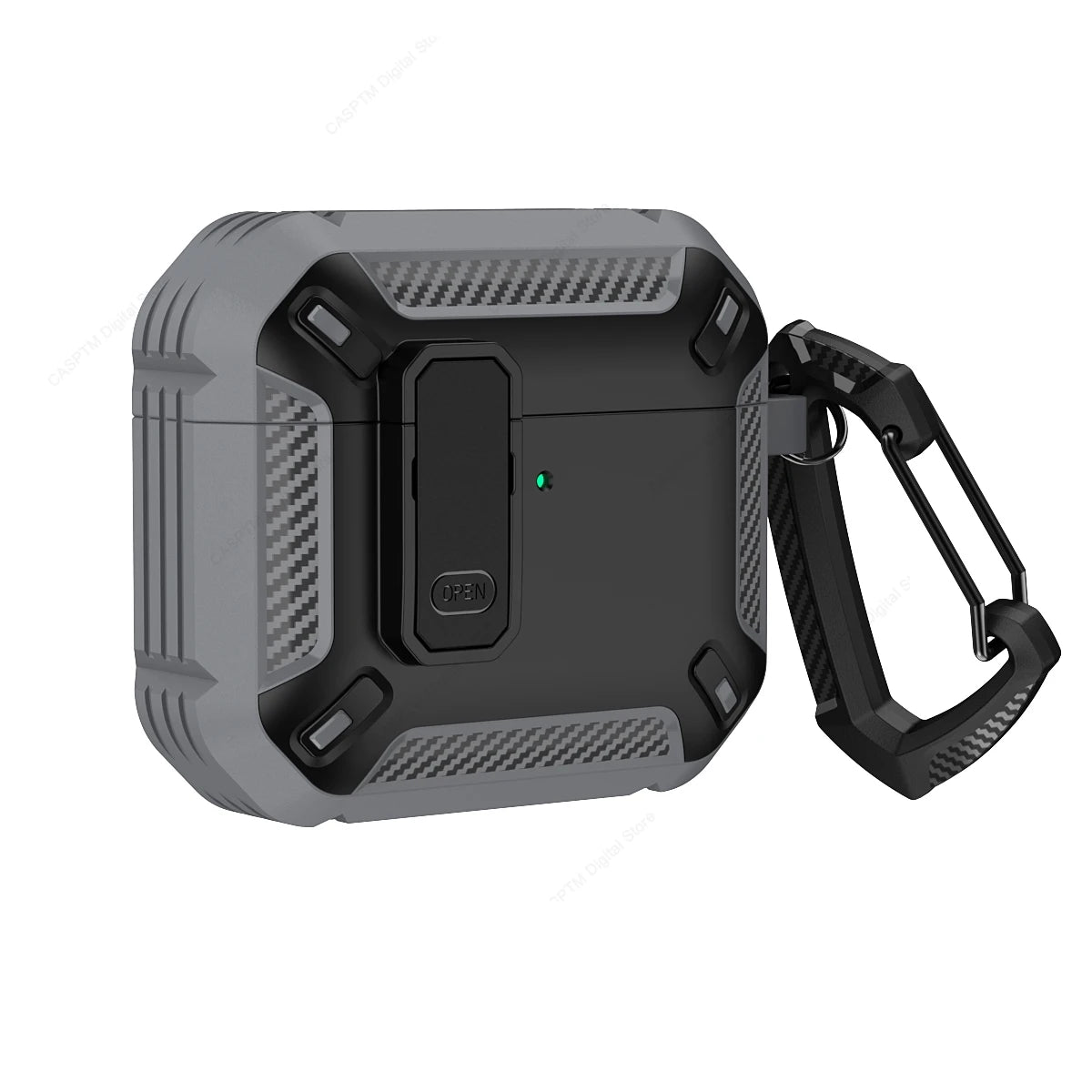 AirPods 4 Rugged Case with Lock Hook Shockproof TPU Protective Cover