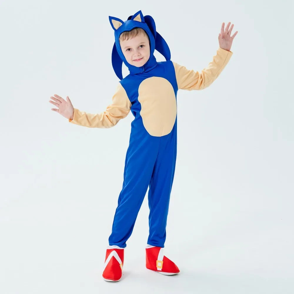 Kids Cartoon Hedgehog Cosplay Costume Halloween Zentai Bodysuit