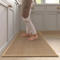 Washable Non Slip Kitchen Runner Faux Sisal Rug Rubber Back Mat