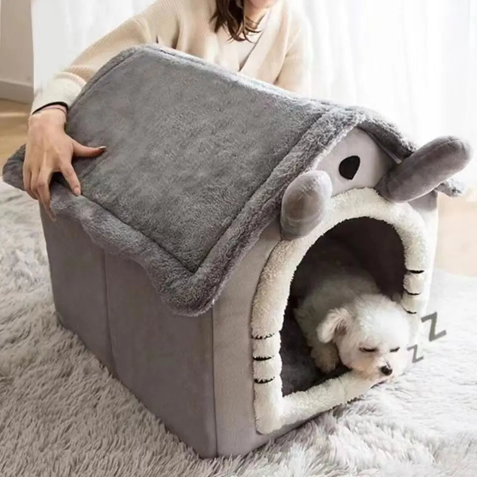 All Season Removable Washable Dog House Style Pet Bed Warm Small Dog Cat House
