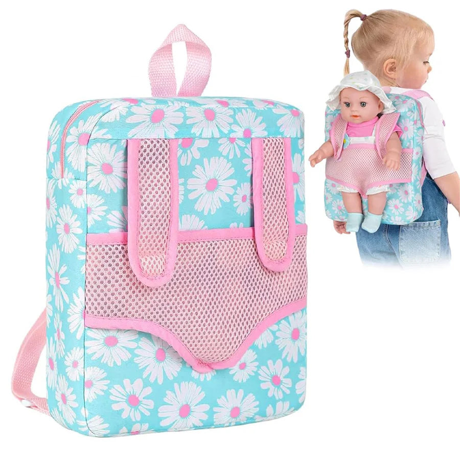 Doll Backpack Bag Cute Flower Handbag Kids Carry Storage Gift Christmas Birthday