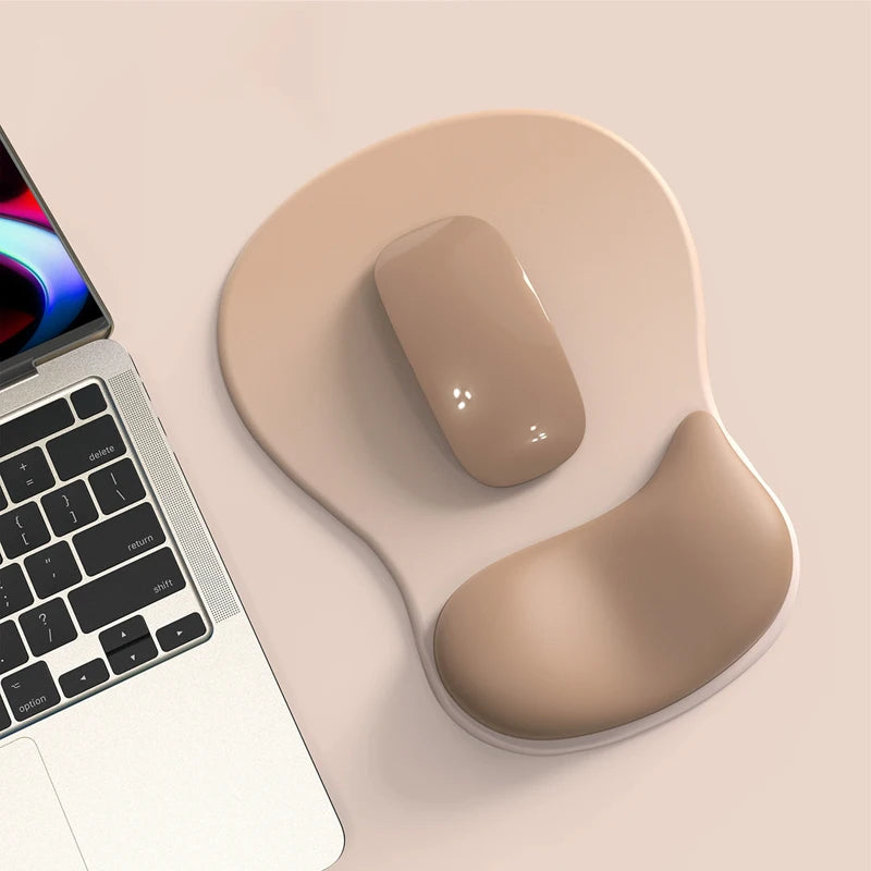 Ergonomic Mouse Pad with Gel Wrist Rest Pain Relief Non Slip PU Base Support