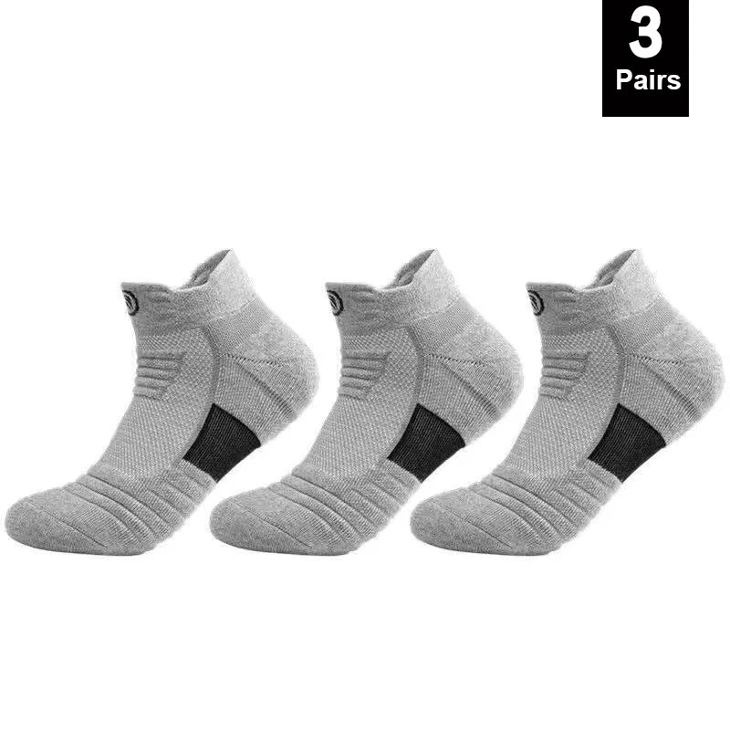 Men Compression Sports Socks High Elastic Breathable Basketball Cycling Running Tube Socks 1–3 Pairs