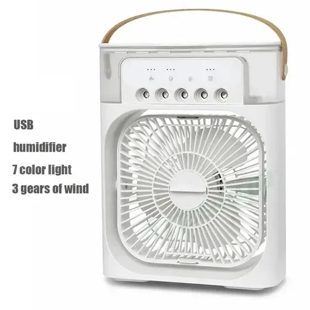 Portable Air Cooler with Humidifier – 3-in-1 Mini Cooling Fan with LED Night Light