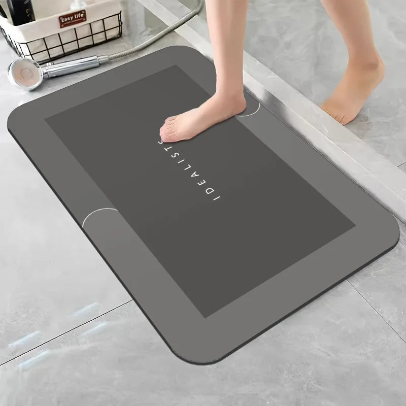 Diatomaceous Earth Bath Mat Super Absorbent Non Slip Fast Drying Floor Mat