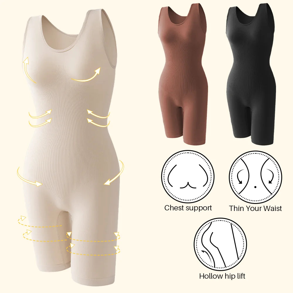 Women’s Seamless Full Coverage Shapewear Bodysuit Thigh Slimming Body Shaper