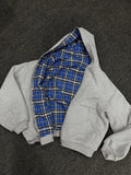 Women Plaid Zip Up Hoodie Double Sided Warm Hooded Sweatshirt