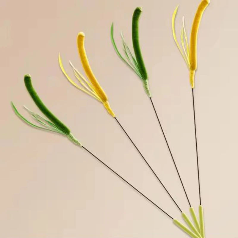 Flexible Wire Feather Cat Teaser Wand Toy