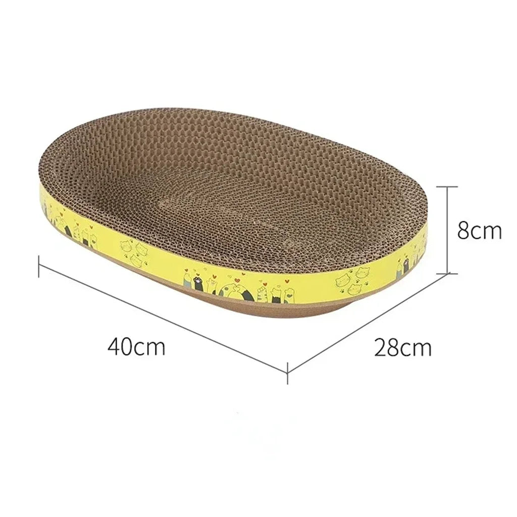Oval Cat Scratching Board Corrugated Cardboard Cat Scratcher
