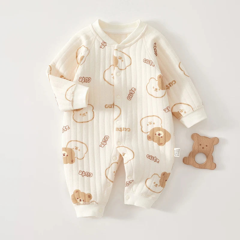 Newborn Winter Bear Jumpsuit Long Sleeve Romper Onesie