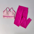 Women Seamless Yoga Set High Waist Leggings & Sports Bra Fitness Workout Outfit