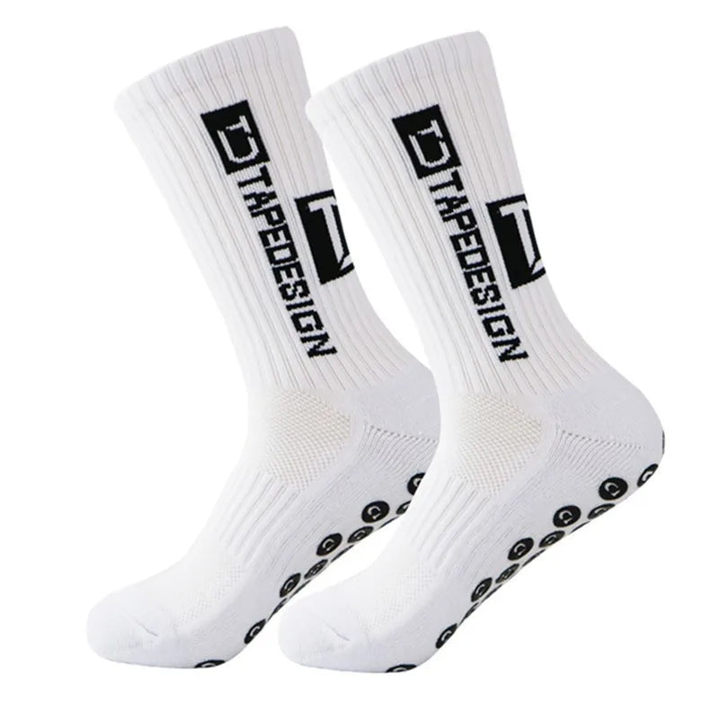 Anti Slip Football Socks Mid Calf Non Slip Grip Socks Men Women Sports Cycling Running Yoga Socks 1 Pair