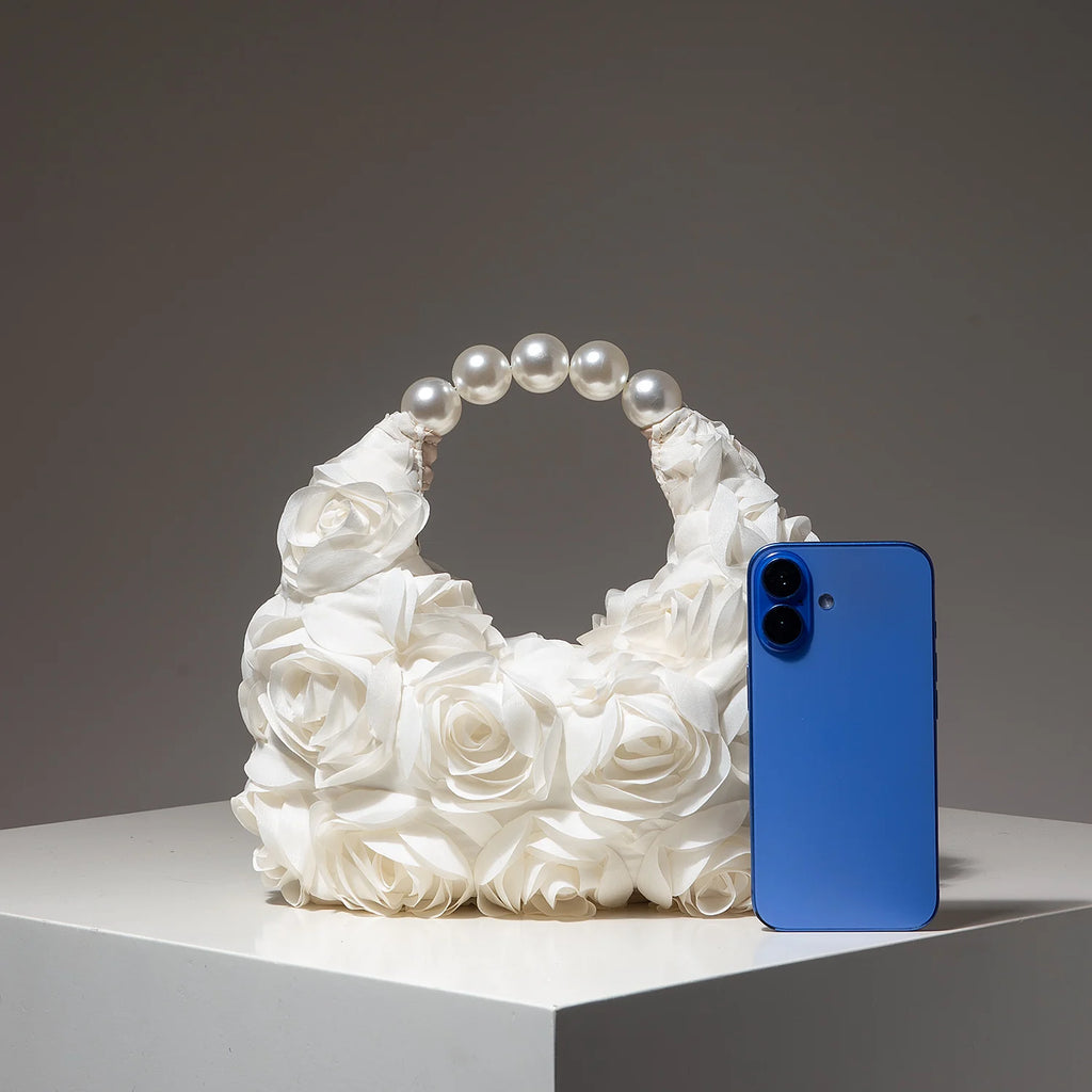 Floral Pearl Party Shoulder Bag Elegant Women Clutch
