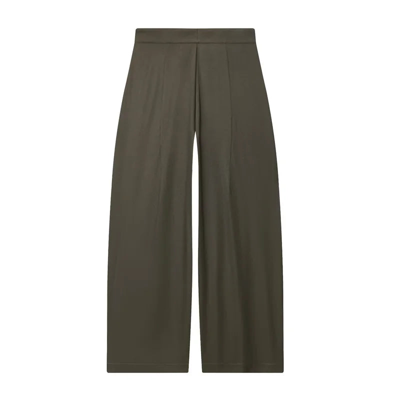 Women Military Green Pleated Wide Leg Pants Loose Casual Fashion Trousers 2025