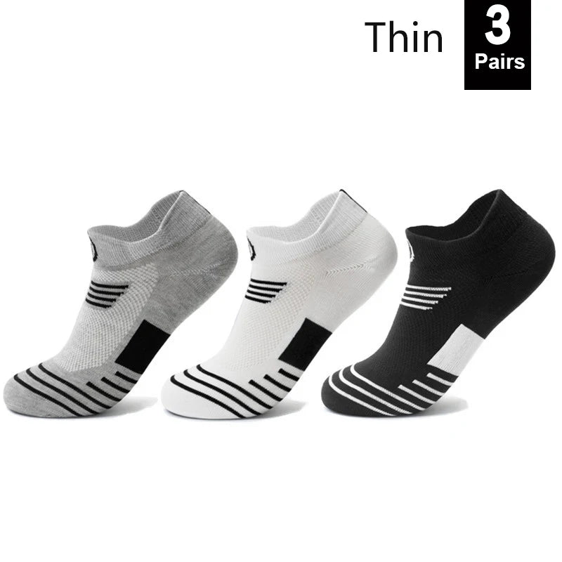 Men Compression Sports Socks High Elastic Breathable Basketball Cycling Running Tube Socks 1–3 Pairs