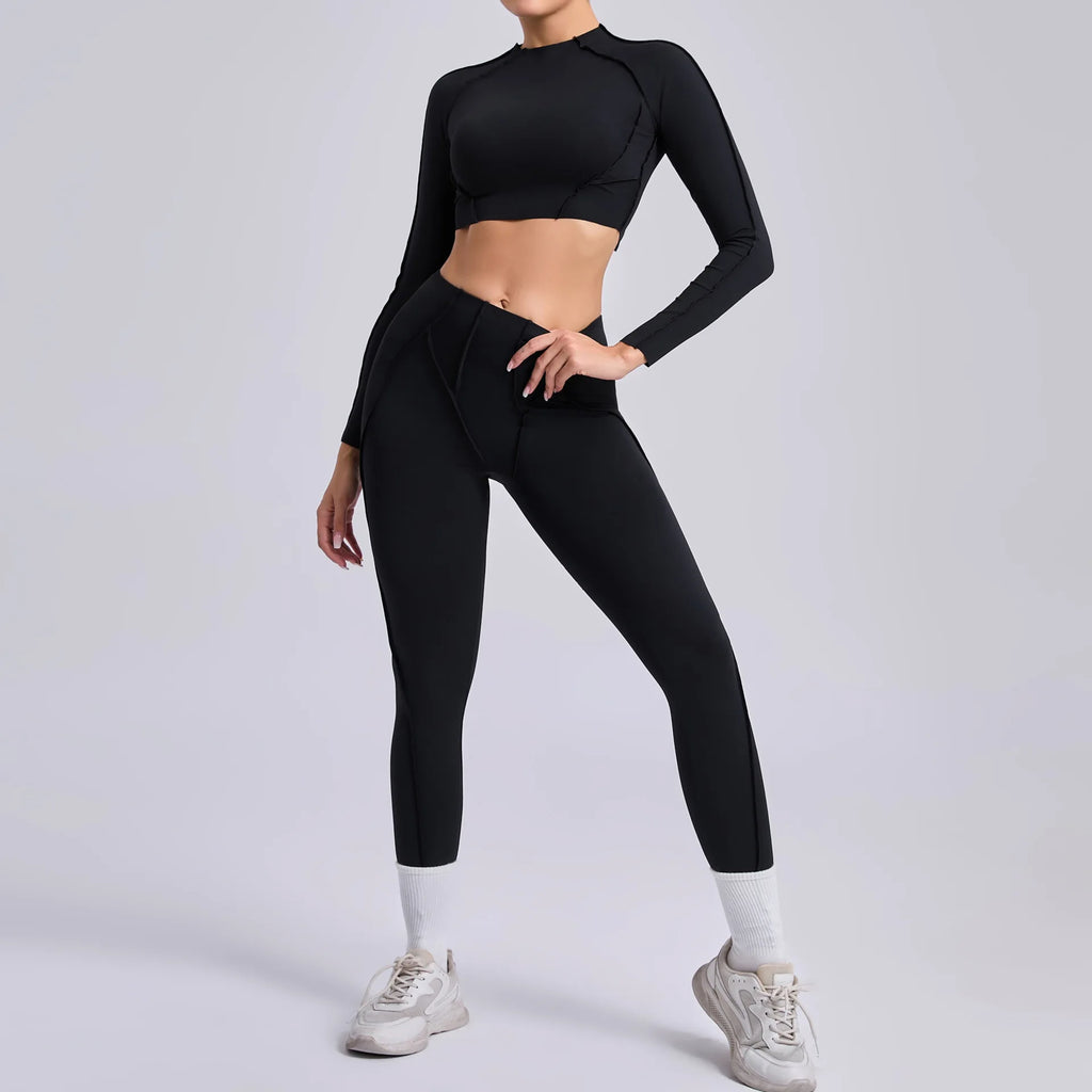 Women Seamless Yoga Set High Waist Hip Lifting Gym Sports Bra & Leggings Suit