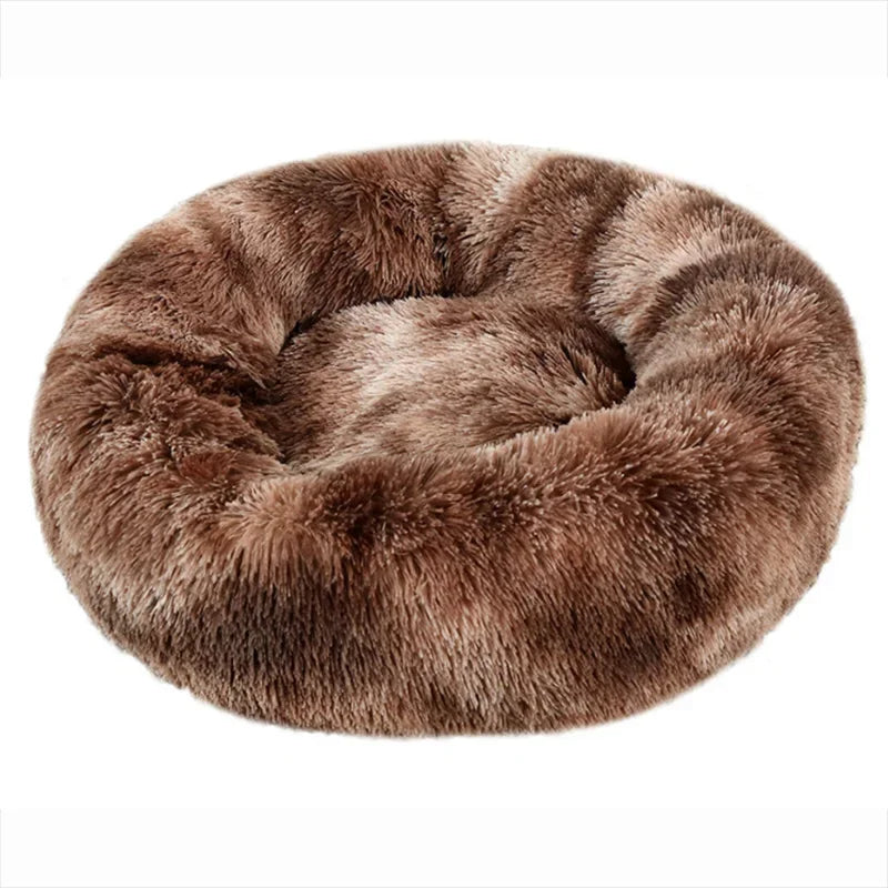 Round Plush Pet Bed Soft Warm Dog Cat Sleeping Bed Multiple Sizes