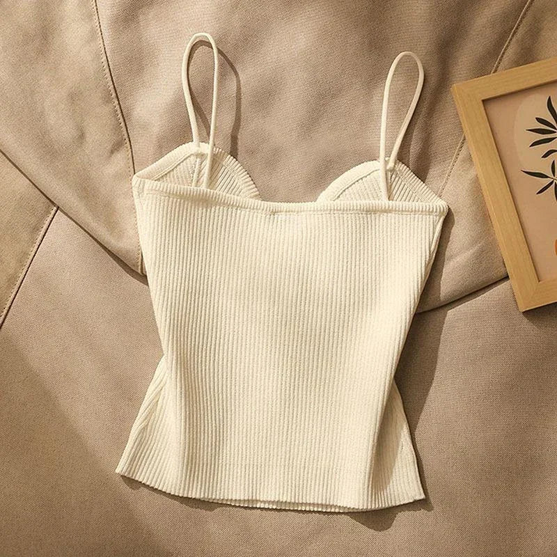 Women’s Cross Knit Camisole French Style Slim Fit Sleeveless Tank Top