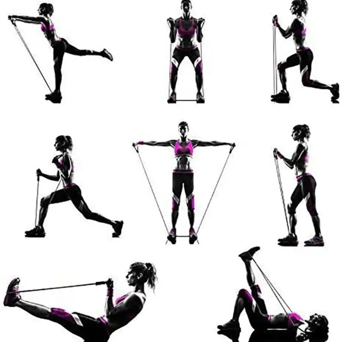 Resistance Bands Set with Handles Home Gym Strength Training Equipment
