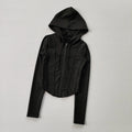 Women’s Hooded Quick Dry Sports Jacket Long Sleeve Running Yoga Cardigan