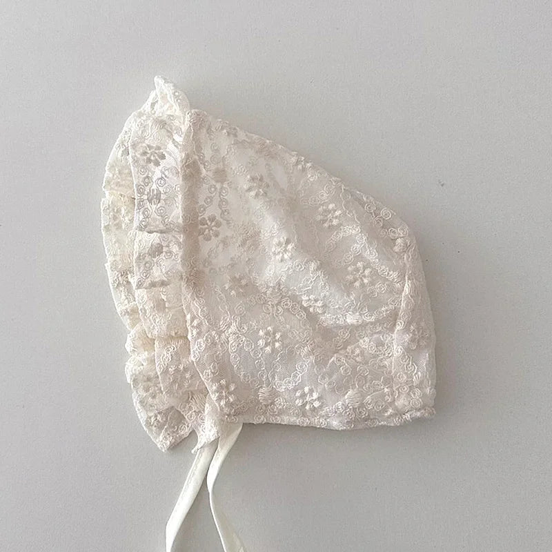 Baby Girl Lace Bonnet Newborn Baptism Hat 0-6 Months