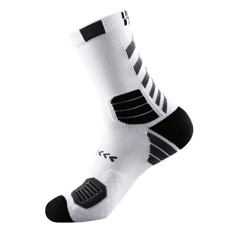 High Top Basketball Socks Cushioned Terry Breathable Moisture Wicking Sports Socks
