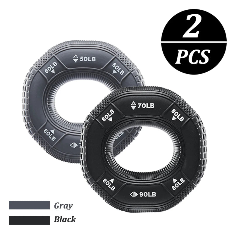 Silicone Hand Grip Strength Trainer 20–90LB Finger Forearm Exerciser Gym Grip Ring