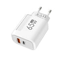 65W USB GaN Fast Charging Adapter QC3.0 USB Type C Wall Charger
