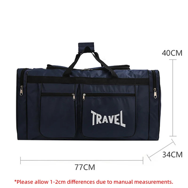 Foldable Travel Gym Bag Large Capacity Waterproof Duffel Bag Multi-Compartment Luggage