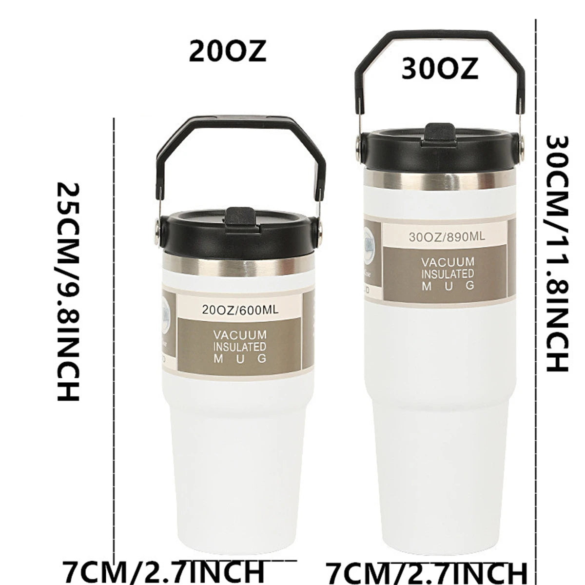Insulated Stainless Steel Tumbler with Handle – Leakproof Travel Coffee Cup for Gym, Office & Outdoor