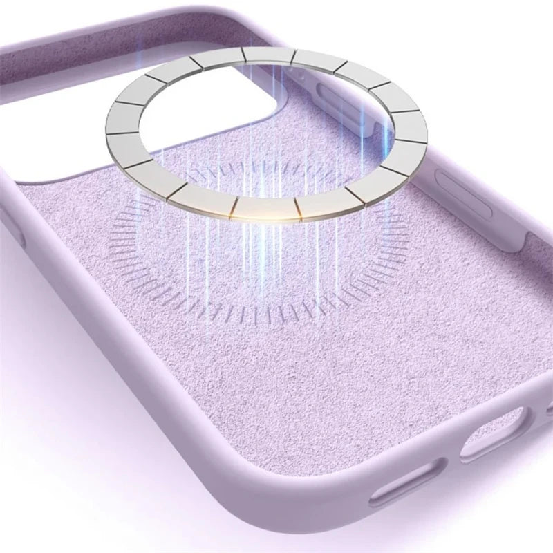 Slim Liquid Silicone MagSafe Magnetic iPhone Case