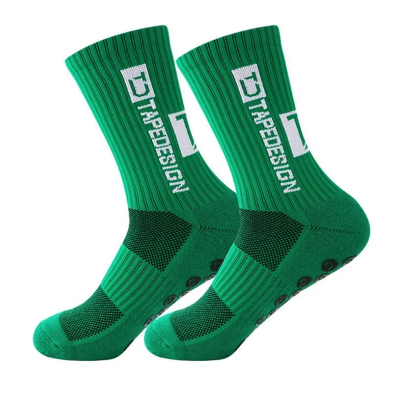 Anti Slip Football Socks Mid Calf Non Slip Grip Socks Men Women Sports Cycling Running Yoga Socks 1 Pair