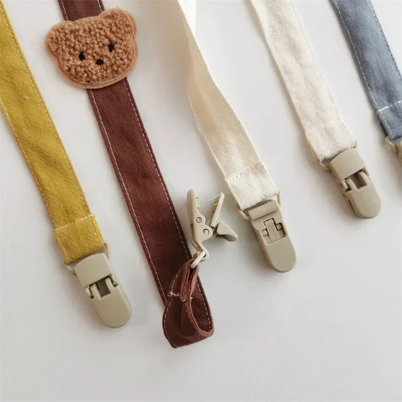 Bear Baby Pacifier Clip Chain Anti Drop Teether Strap