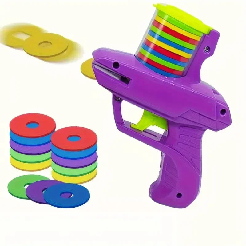 Interactive Cat Toy Foam Disc Launcher with 15pcs Reusable Discs