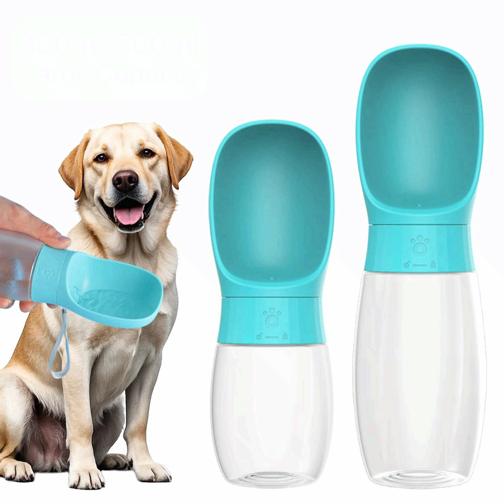 Portable Dog Water Bottle with Bowl 300/500ml Pet Travel Drinking Dispenser