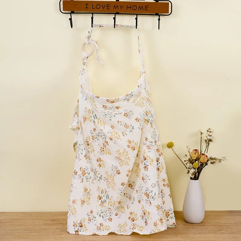 Cotton Breastfeeding Cover Adjustable Nursing Apron Stroller Blanket